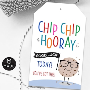 Chip Chip Hoera Geluk Tags Personaliseerbare sjabloon Kleedkamer Sportteamchips Koekje Testdag Aanmoediging Schooltestdag Traktaties