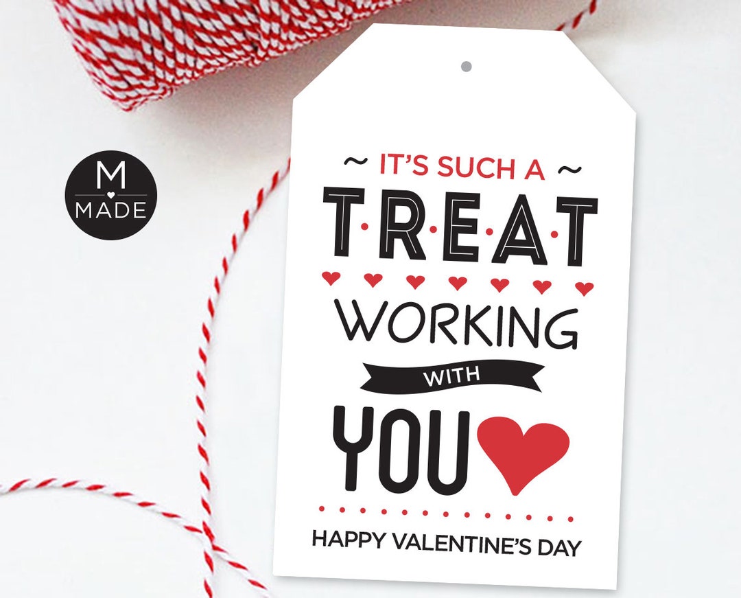 It #39 s Such A Treat Working With You Valentine #39 s Day Gift Tag Coworker It #39 s Such A Treat Working With You Valentine #39 s Day Gift Tag Coworker