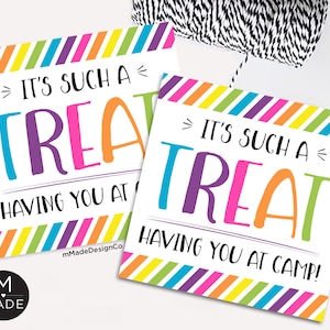 It&#39;s Such A Treat Having You At Camp Gift Tags Summer Camp Thank You Gifts Cookie Tags Printable