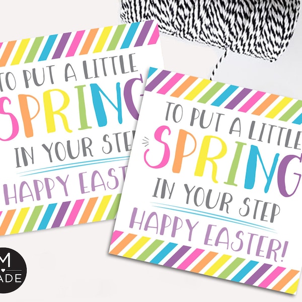 Easter Socks Gift Tags, To Put A Little Spring In Your Step, Easter Gift Tags, Printable, Instant Download, School, Office,Neighbor,Coworker