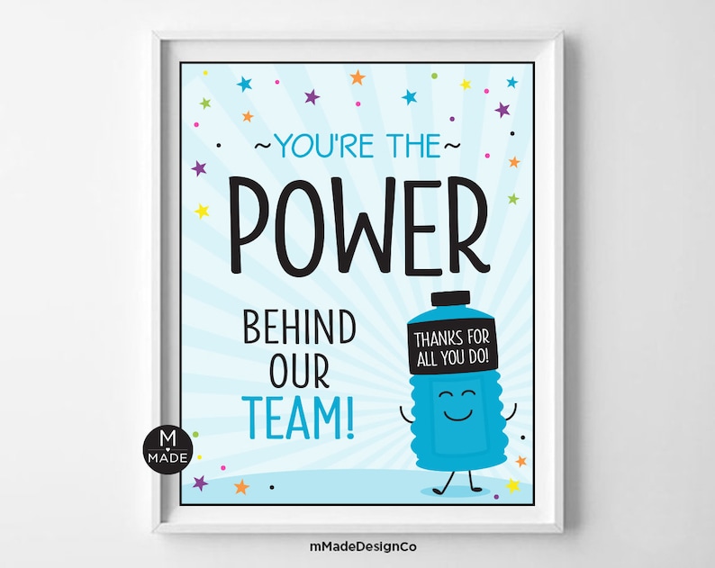 You're the Power Behind Our Team Thank You Sign Employee Appreciation ...