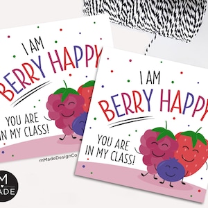 Berry Happy You&#39;re In My Class Tags Welcome Back To School Meet The Teacher First Day Of School Gifts Berry Student Gift From Teacher