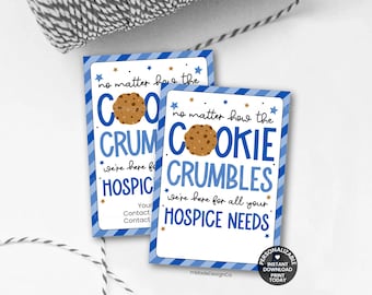 Hospice Marketing Tags Personalizable Template No Matter How The Cookie Crumbles Hospice Labels Hand Drawn Printable