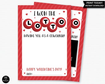 I Won The Lotto Having You As A Coworker, Scratch Ticket Holder, Lotto Valentine's Day Gift, Employee Appreciation, Workplace, Office Gift