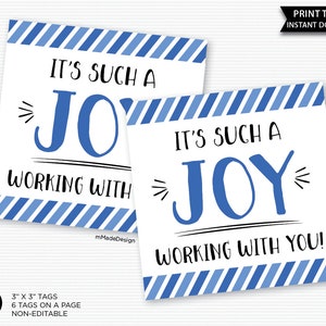 Qué alegría trabajar contigo Etiqueta de regalo Regalo de agradecimiento al personal Regalo para compañeros de trabajo Etiquetas de regalo de barra de caramelo de agradecimiento para empleados Agradecimiento al equipo Solo porque sí