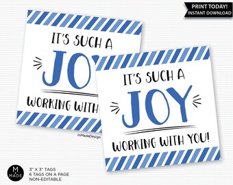 Such A Joy Working With You Treat Tag Staff Appreciation Coworker Gift Employee Thank You Candy Bar Gift Tags Team Appreciation Just Because