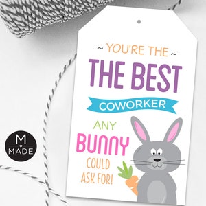 Vous êtes le meilleur collègue que n'importe quel lapin pourrait demander pour des étiquettes Cadeau de Pâques pour un collègue Remerciement d'un employé Lieu de travail Merci Étiquettes pour friandises de Pâques
