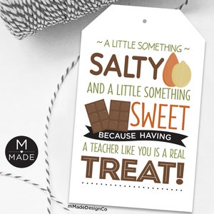 Zout en zoet Cadeaukaartjes Leraar Waardering Cadeaupad Mix Snackrepen Mueslireep Leraar Bedankkaartjes PTA PTO Einde schooljaar