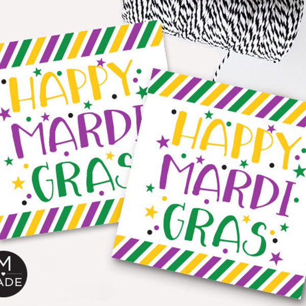 Mardi Gras Favor Tags, Mardi Gras Tags, Mardi Gras Gift Tags, Happy Mardi Gras, Mardi Gras Decor, Printable, Instant Download, Print Today