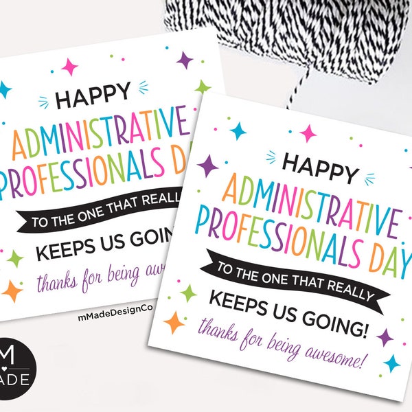 Administrative Professionals Day Tags, To The One That Really Keeps Us Going, Thank You Gift, Employee Appreciation, Office, Workplace, Team