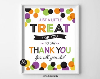 Halloween Wertschätzung Zeichen Kleines Leckerli Danke sagen Mitarbeiter Anerkennung Mitarbeiter Anerkennung Team Anerkennung Lehrer Danke 20,3x25,4 cm