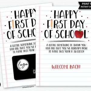 Happy First Day Of School Gift Card Holder Teacher Appreciation Already Success School Staff Thank You PTA PTO Welcome Back Teacher Gift
