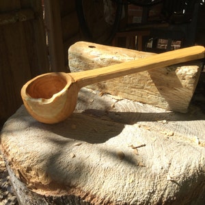 Pouring ladle, wood, handmade, carved