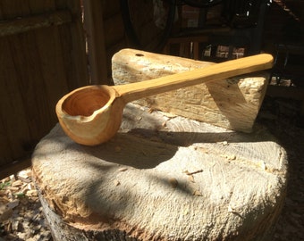 Pouring ladle, wood, handmade, carved