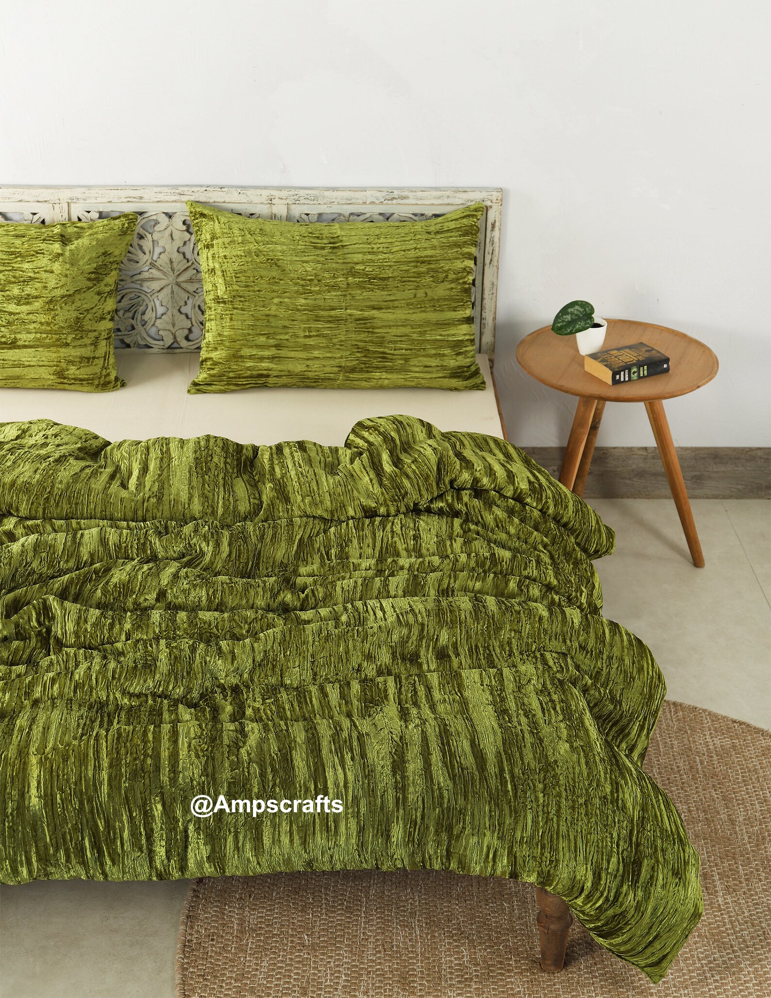 VELVET DUVET COVER 3 Pcs Green Velvet Duvet Cover Queen Etsy