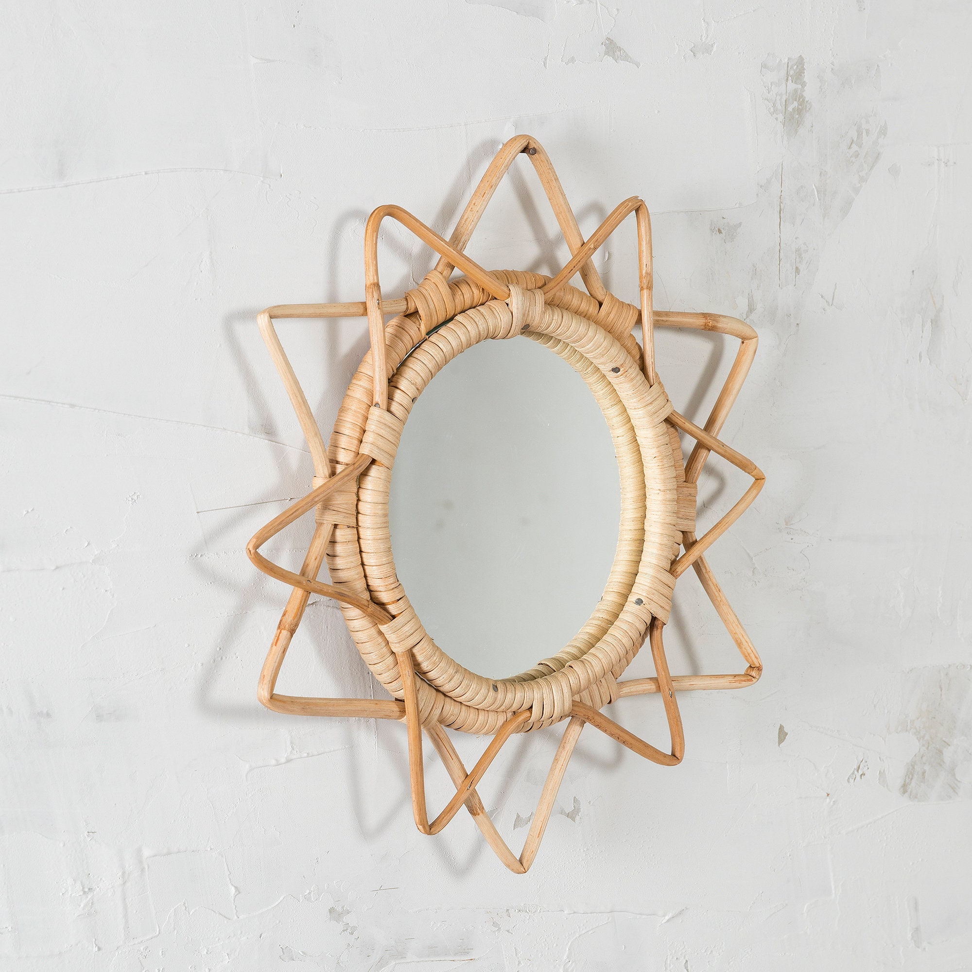 Rattan MirrorWall Hanging Rattan MirrorFramed Wall Etsy
