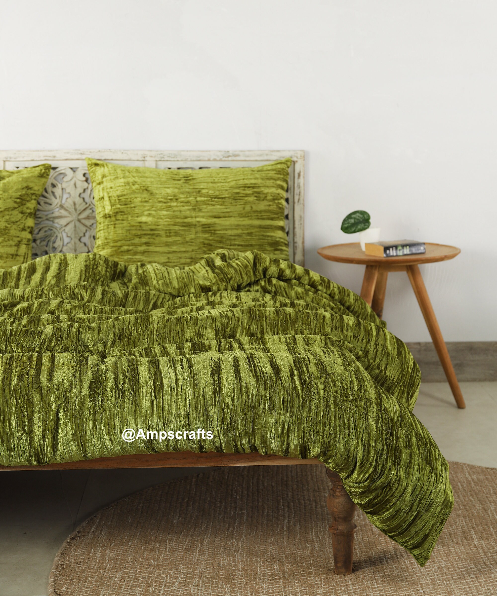 VELVET DUVET COVER 3 Pcs Green Velvet Duvet Cover Queen Etsy