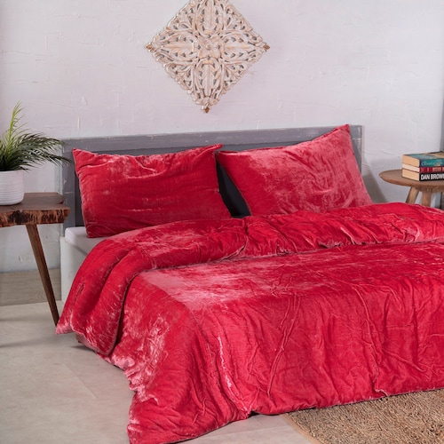 Ultraluxe Crushed Velvet Duvet Cover Boho Bedding UO Etsy