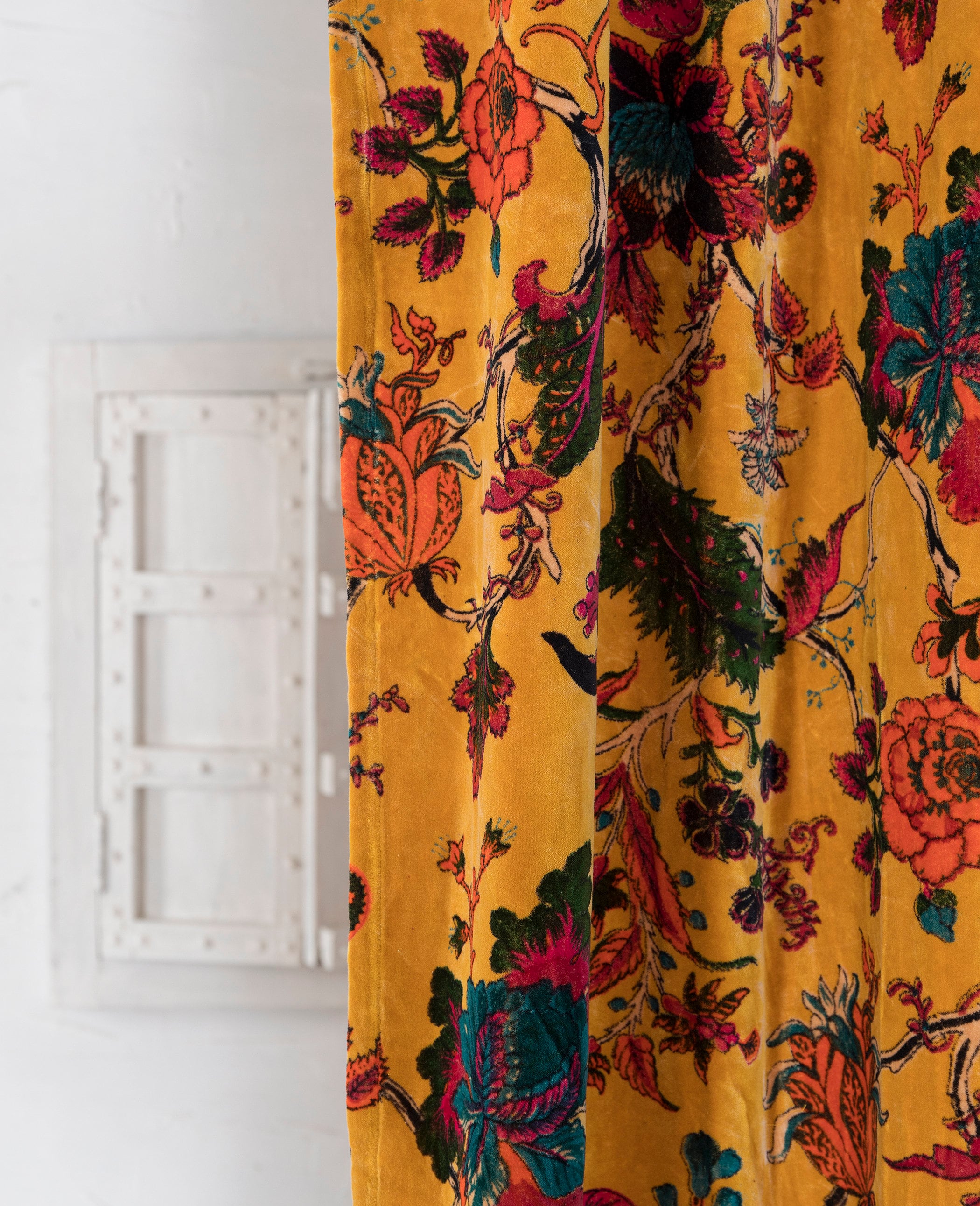 Flower Printed Velvet Curtains Luxury Drapes for Living & | Etsy