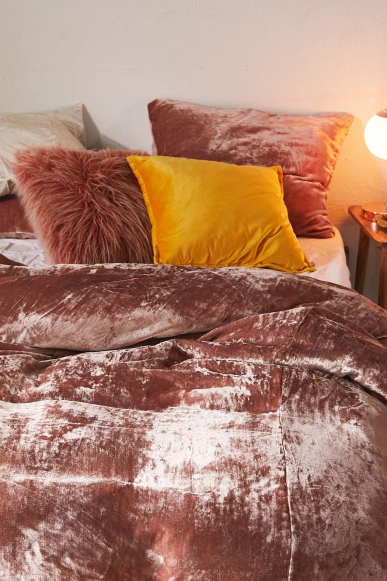 Twin Bedding Set 5 Piece Set Ultra Luxury Crushed Velvet Duvet Cover Donna Cover Quilt Rose Duvet Velvet Bedding Queen King Duvet Cover