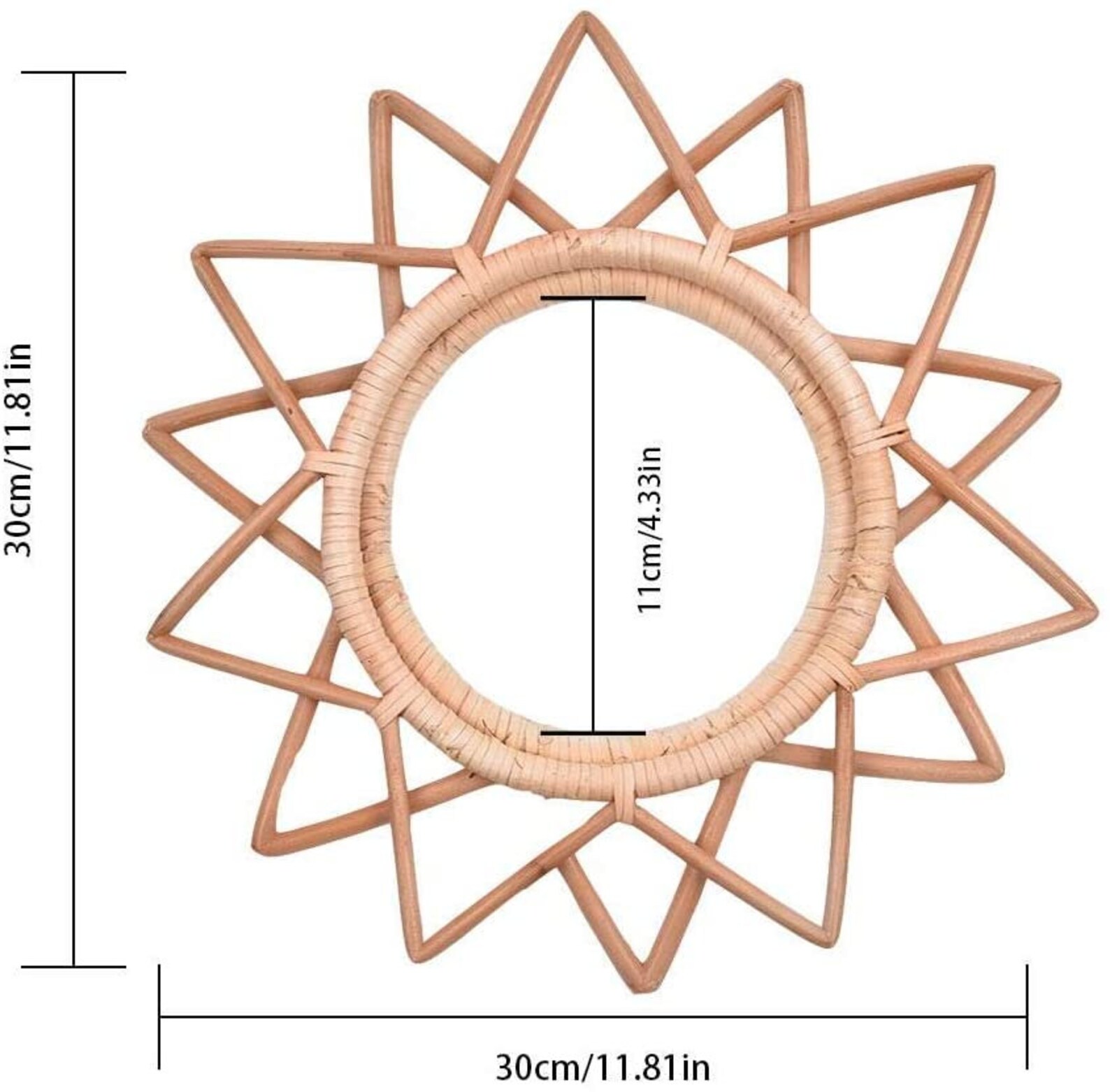 Rattan MirrorWall Hanging Rattan MirrorFramed Wall Etsy