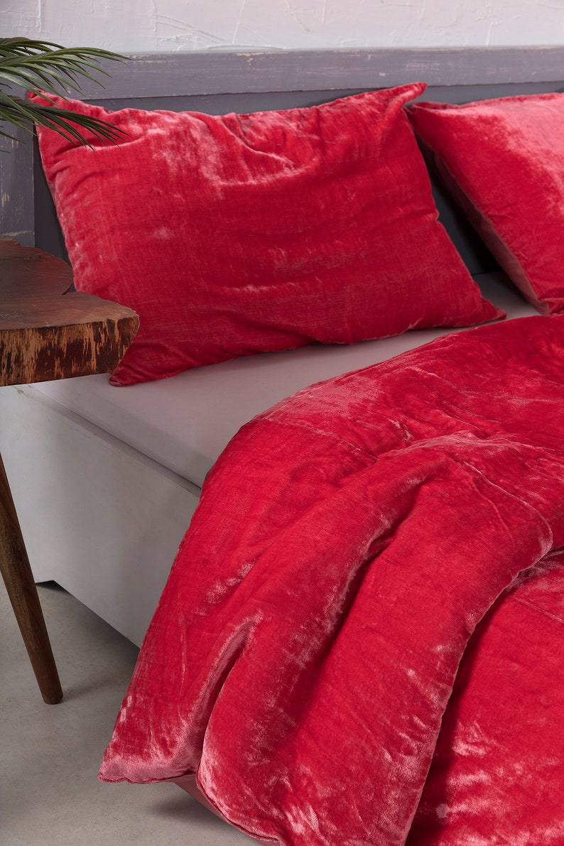 3 Pc Set Pink Velvet Duvet Cover Ultra Luxe Crushed Velvet Etsy