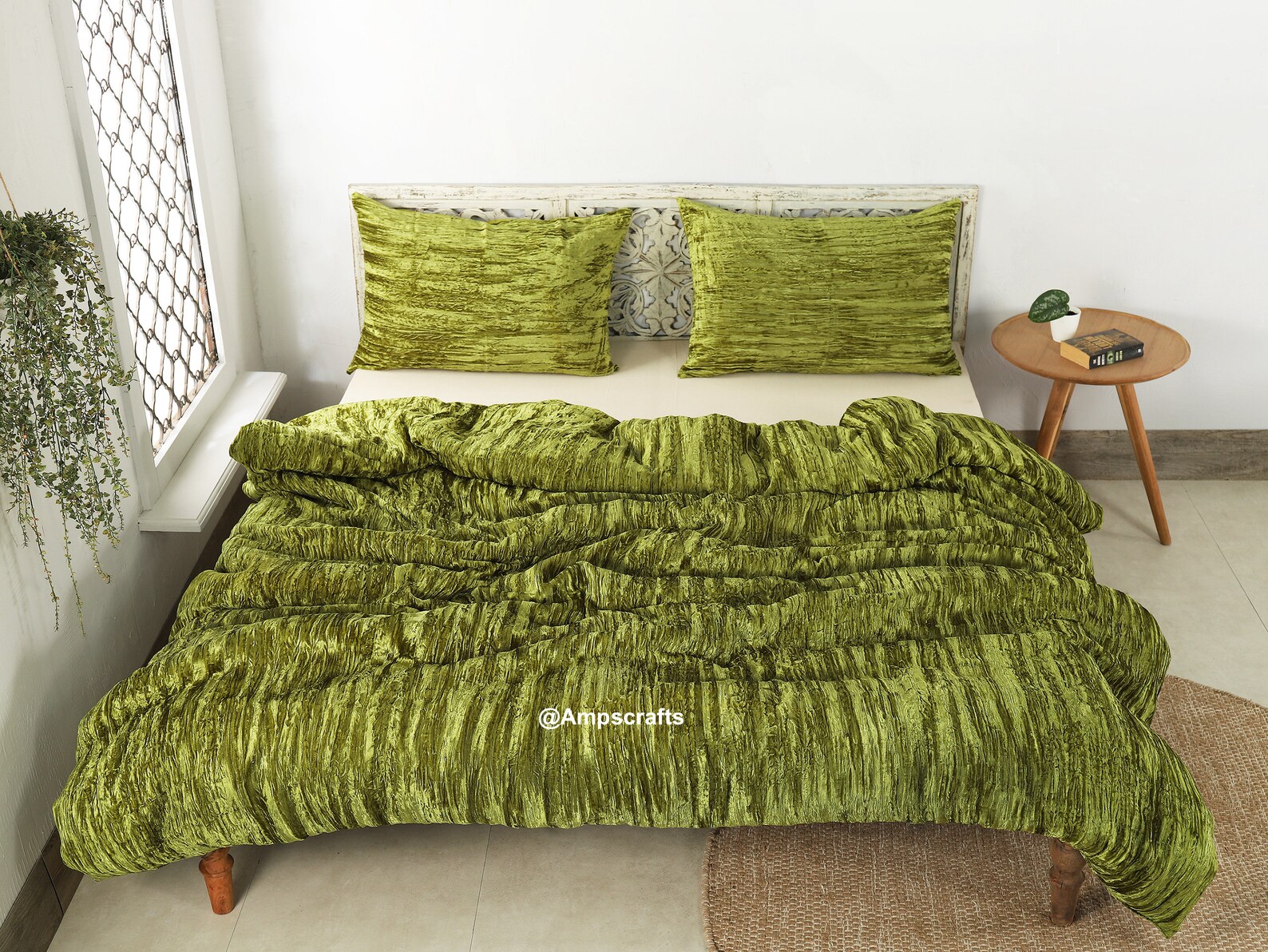 VELVET DUVET COVER 3 Pcs Green Velvet Duvet Cover Queen Etsy