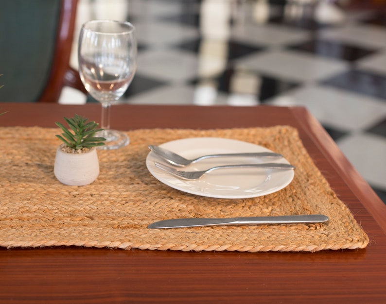 Natural Jute Table Runner Rug Rustic Rectangular Area Rug Etsy