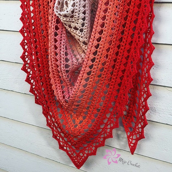 Crochet Pattern - V for Vintage - Mijo Crochet - Triangular Crochet Shawl