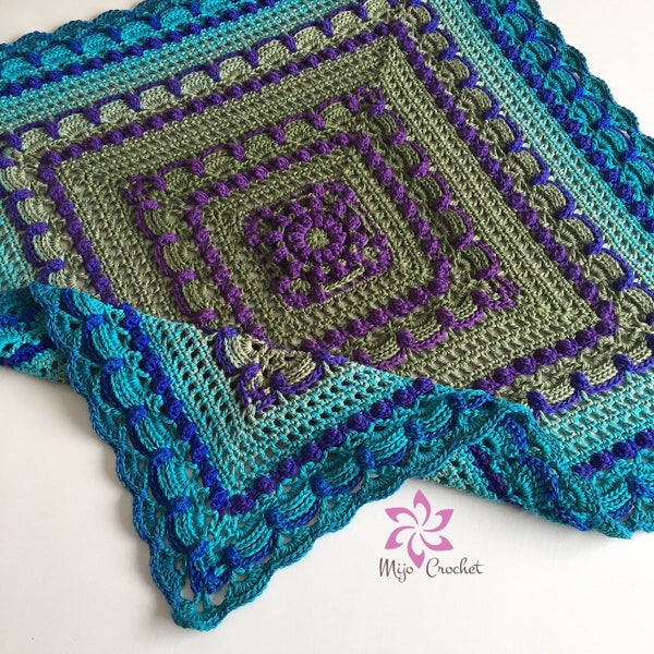 Crochet Pattern - Squared Lost in Time - Mijo Crochet - Crochet Blanket/Square