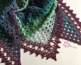 Crochet Pattern - Treasure Net - Mijo Crochet - Triangular Crochet Shawl