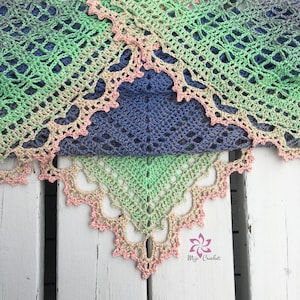 Tranquility Shawl Crochet Pattern: Triangular Lace Design (PDF Pattern)