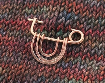 Copper Shawl Pin | Rainbow | Knit & crochet Accessory | Mijo Crochet