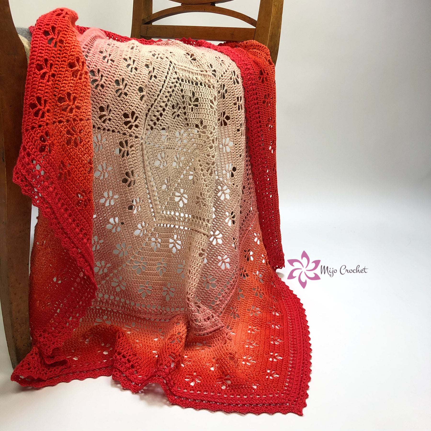 Crochet Pattern Lovely Leaves Blanket Mijo Crochet Etsy