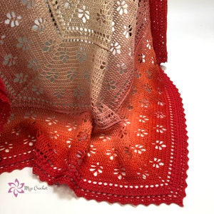 Crochet Pattern Lovely Leaves Blanket Mijo Crochet Crochet Blanket / Throw image 6