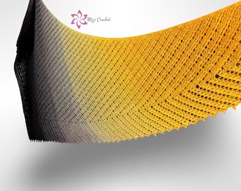 Modèle au crochet - Aile d&#39;ara - Mijo Crochet - châle asymétrique au crochet