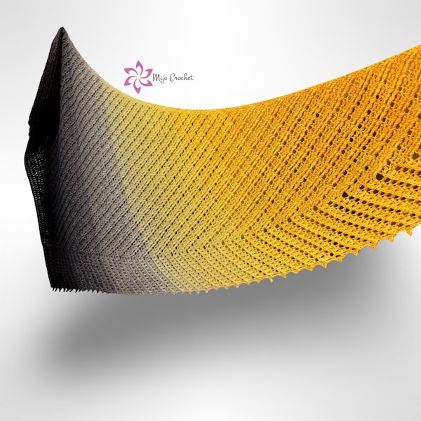 Macaw Wing Shawl Crochet Pattern: Asymmetric Textured Triangle Design (PDF Pattern)