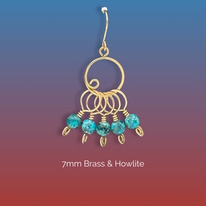 Closed Stitch Markers | 7mm | Howlite | Knitting Markers | Semiprecious stones | Brass | Mijo Crochet