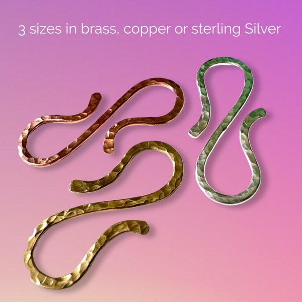Infinity-Schalnadel | 3 Größen | Sterling Silber | Messing | Kupfer | Cardigan Pin/Verschluss/Spange | Doppelhaken | stricken | gehäkelt | Mijo Häkeln