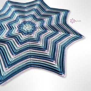 Haakpatroon stralende sterdeken: gestructureerd, gezellig stervormig ontwerp (pdf-patroon)