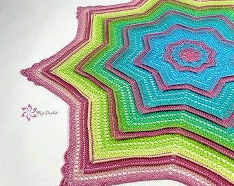 Crochet Pattern - Starborn Blanket - Mijo Crochet - Crochet Star Blanket / Throw