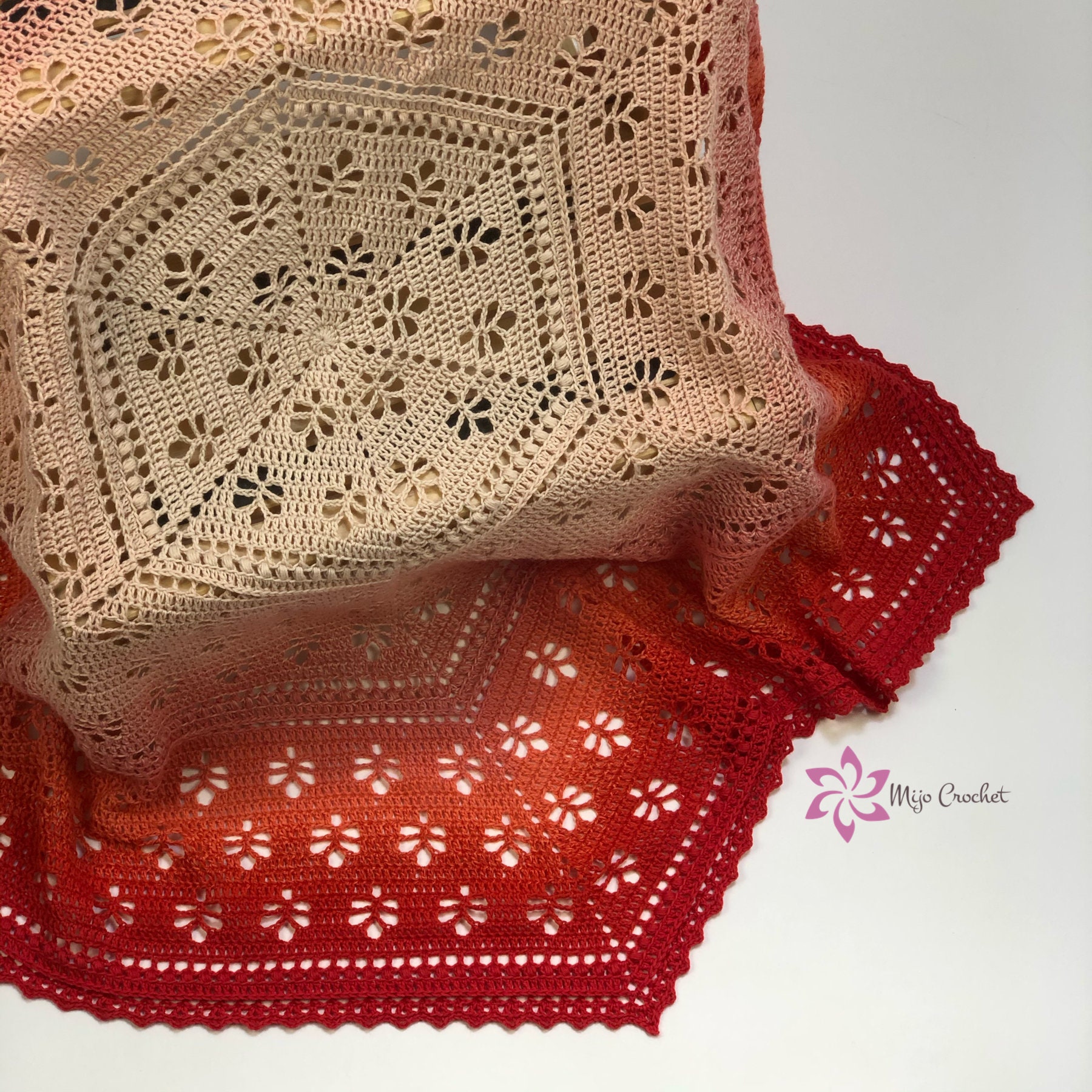 Crochet Pattern Lovely Leaves Blanket Mijo Crochet Etsy