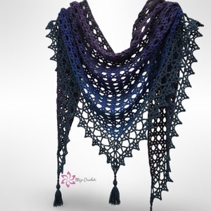 Treasure Net Crochet Shawl Pattern: Triangular Lace Design (PDF Pattern)