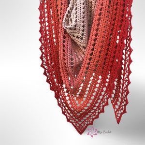 V for Vintage Shawl Crochet Pattern: Triangular Textured Lace Design (PDF pattern)
