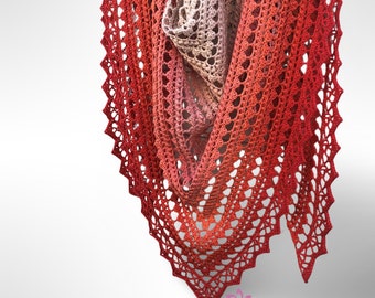 Modèle au crochet - V for vintage - Mijo Crochet - Châle triangulaire au crochet