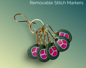 Removable Stitch Markers | 9mm | Colorful Pebbles | Polymer Clay | For Crochet and Knitting | Brass | Mijo Crochet