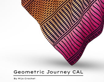 Geometric Journey CAL Crochet Pattern: Reversible Mosaic Shawl (PDF Pattern)