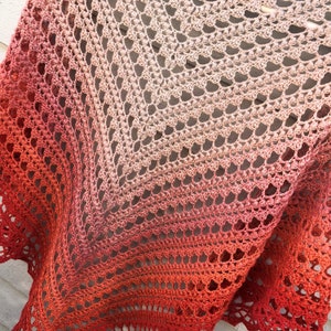 Patrón de Ganchillo V de Vintage Mijo Crochet Chal Triangular a Crochet imagen 2