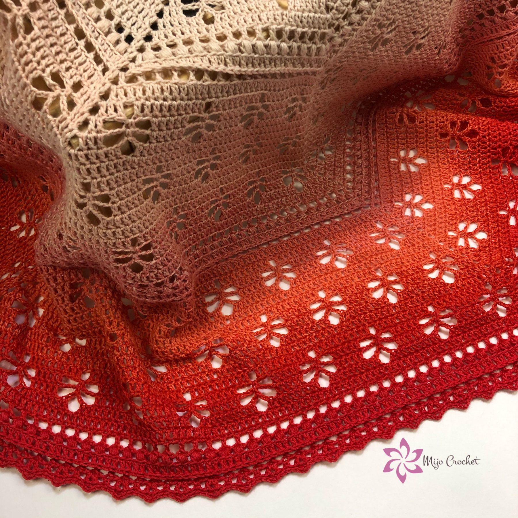 Crochet Pattern Lovely Leaves Blanket Mijo Crochet Etsy