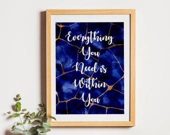 Yoga Quotes, Kintsugi Inspired Japanese art decor, digital print, home decor,Inspirational Quotes, Valentines Day gift for him/her